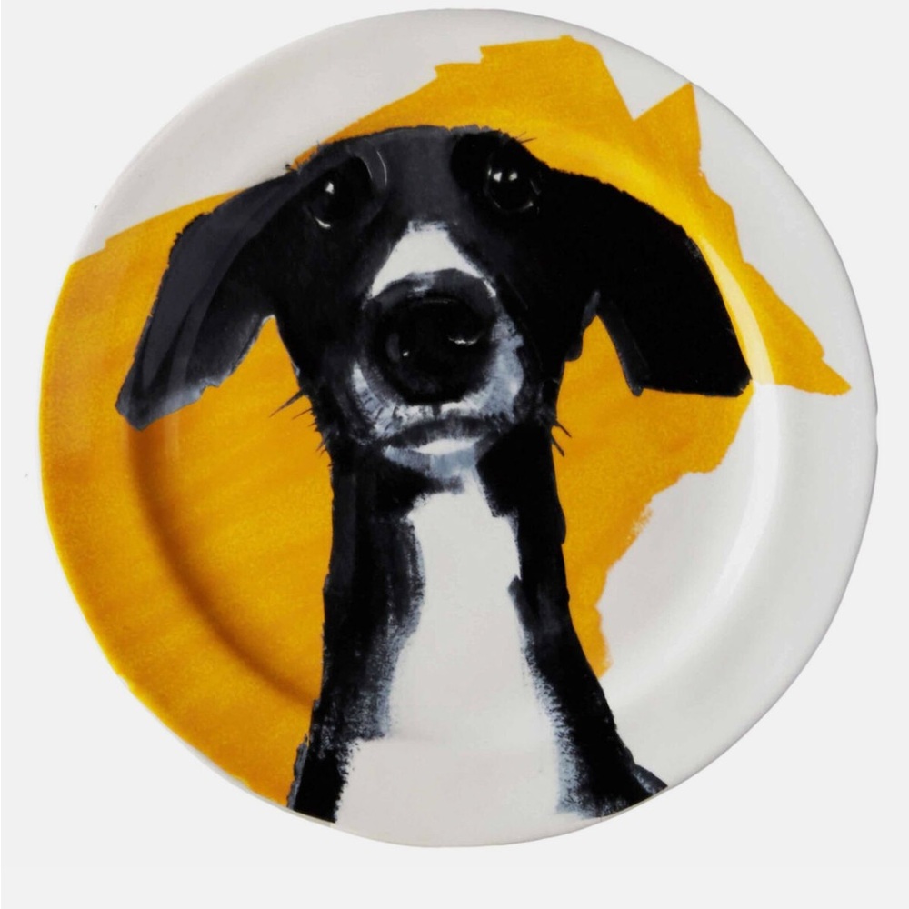 Sally Muir dog plate - whippet / greyhound - from Anthropologie